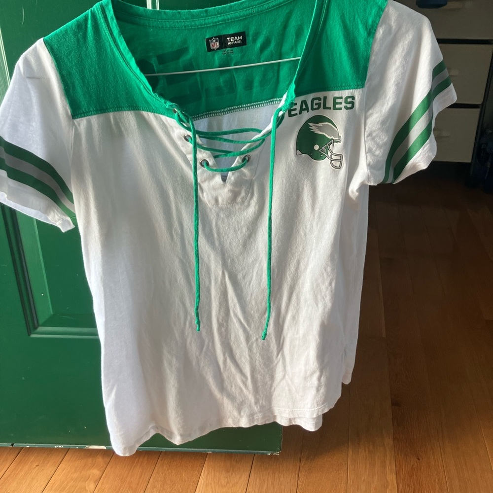 New Era Green and White Women's Lace-Up Jersey